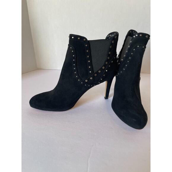 Vince Camuto Consheta Studded Black Suede Chelsea Booties Size 7 - Picture 3 of 9